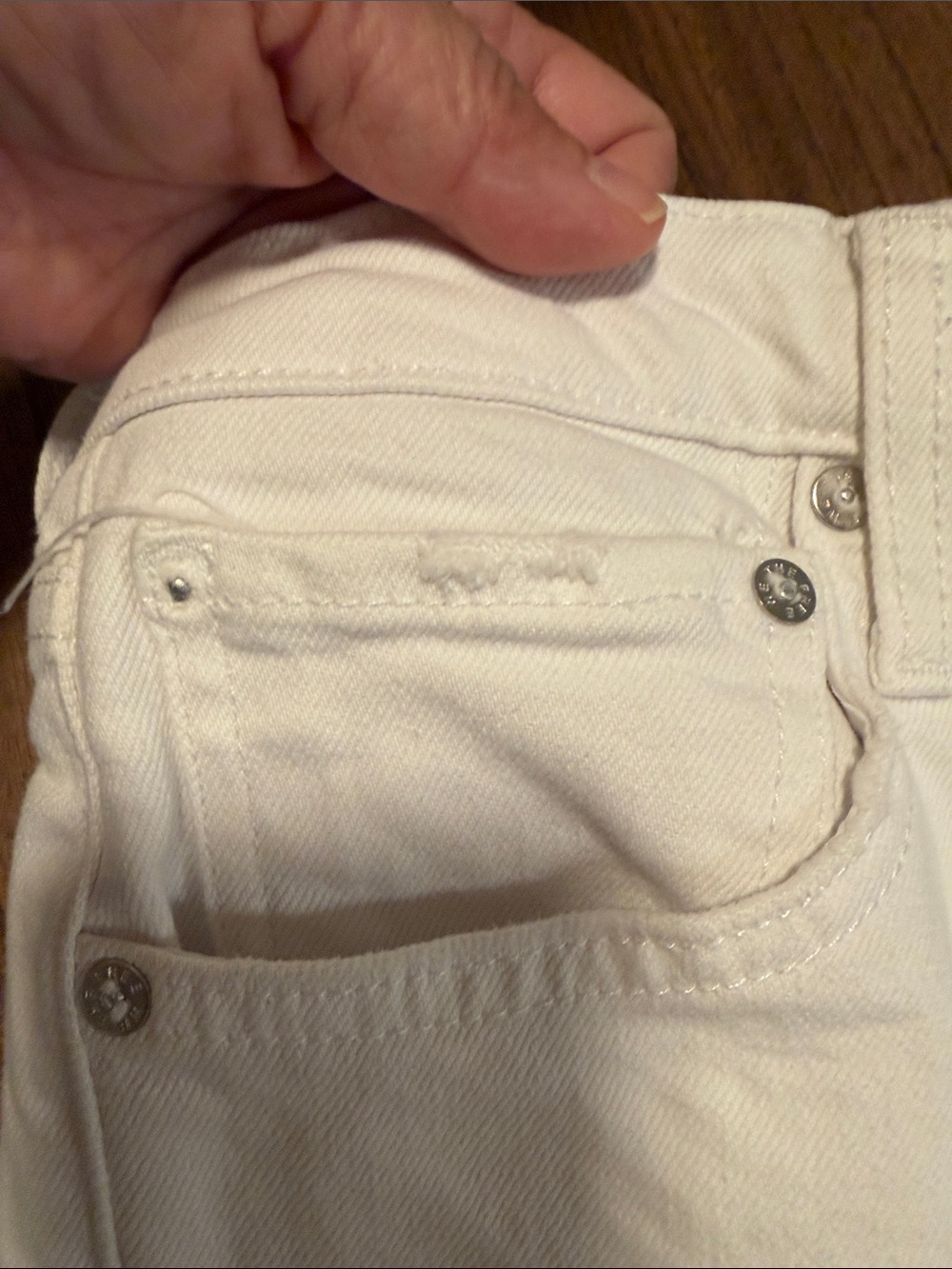 Free People High-Rise White Distressed Women's Jeans - 27 - Picture 11 of 11